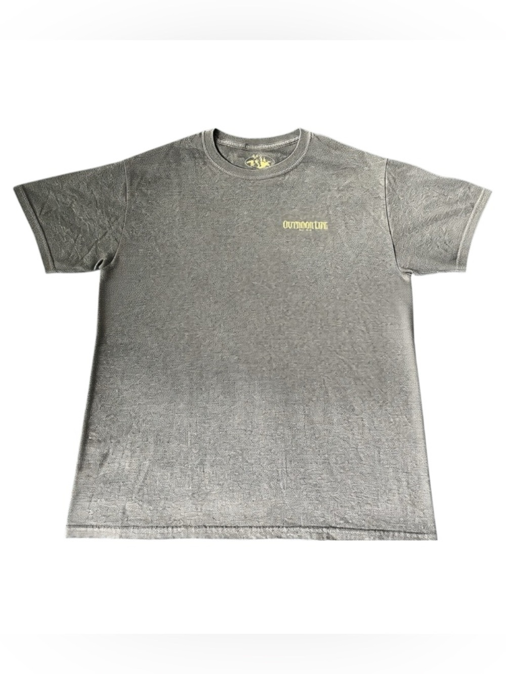 Outdoor Life Graphic T Shirt Men’s Medium Gray Fishing Canoe Back Print Outdoors